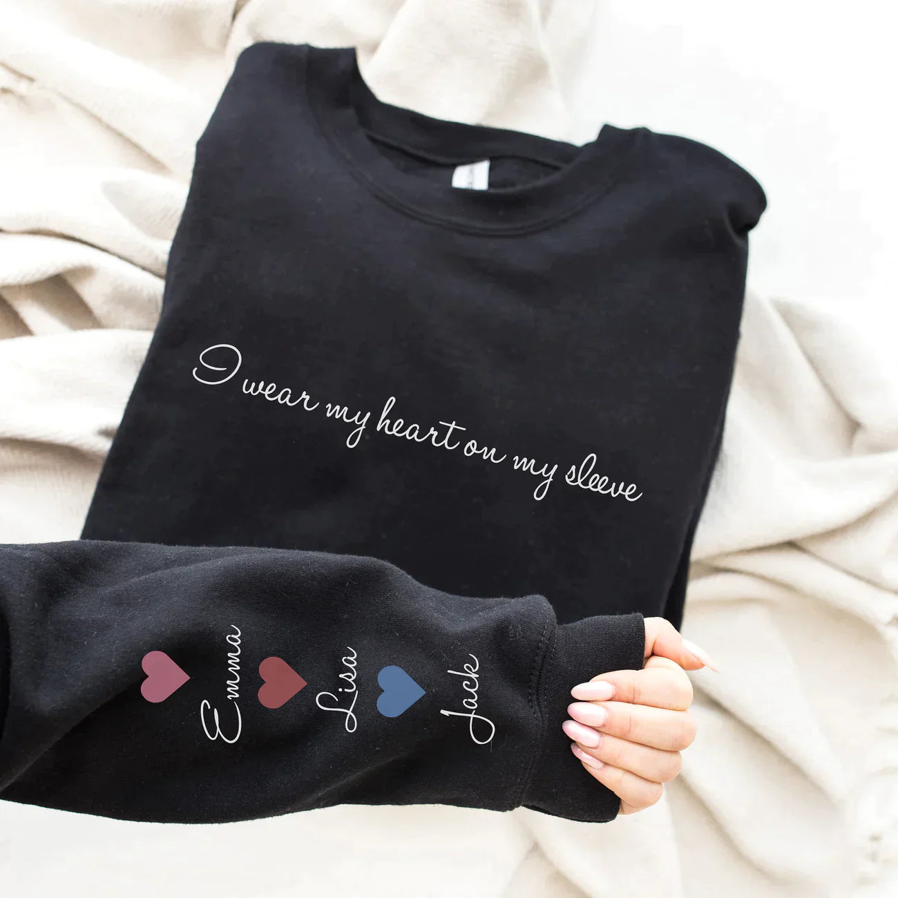 Mom Sweatshirt,I Wear My Heart On My Sleeve
