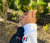 Benutzerdefinierte bestickte passende Paar Hoodies Liebe Herz