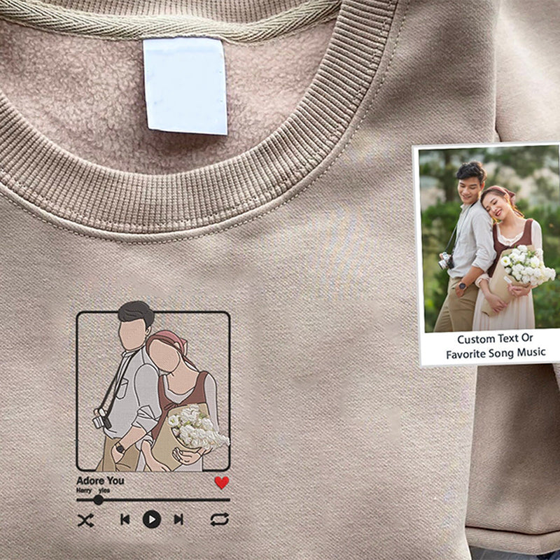 Embroidered Tshirt｜Music Sweatshirt｜Couple｜Gift