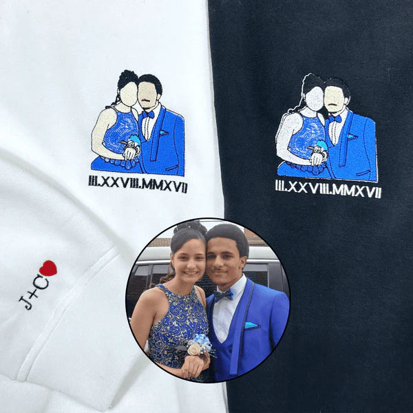 Embroidered Tshirt｜Portrait Sweatshirt｜Gift｜Couple｜Anniversary