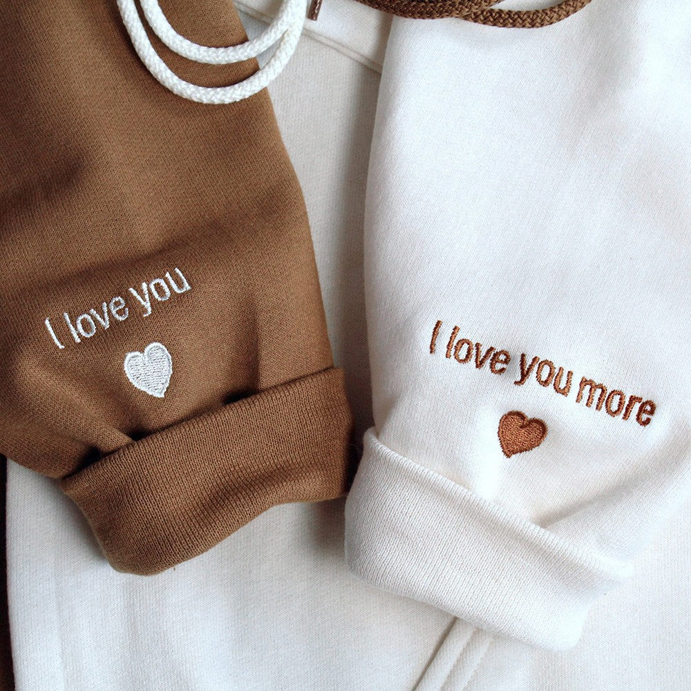 Benutzerdefinierte bestickte römische Zahl Datum Sweatshirt-Valentinstag oder Geburtstagsgeschenk für sie ihn