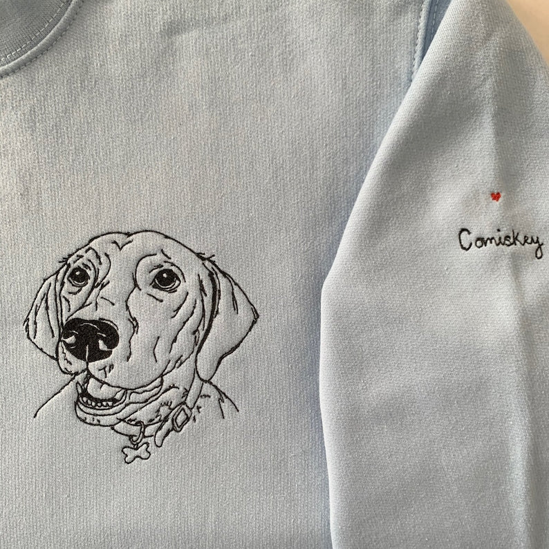 Pet portrait Custom | Embroidered Sweatshirt