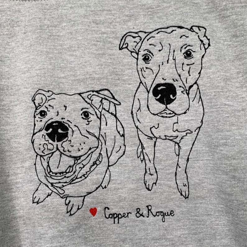 Pet portrait Custom | Embroidered Sweatshirt