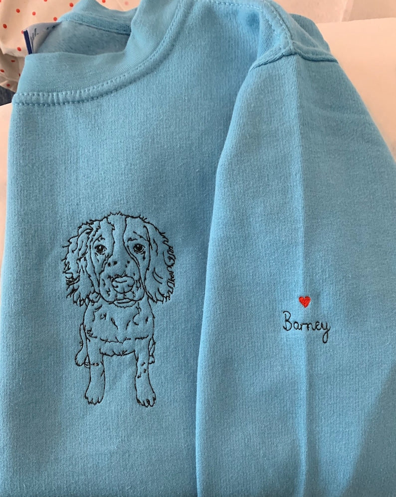Pet portrait Custom | Embroidered Sweatshirt