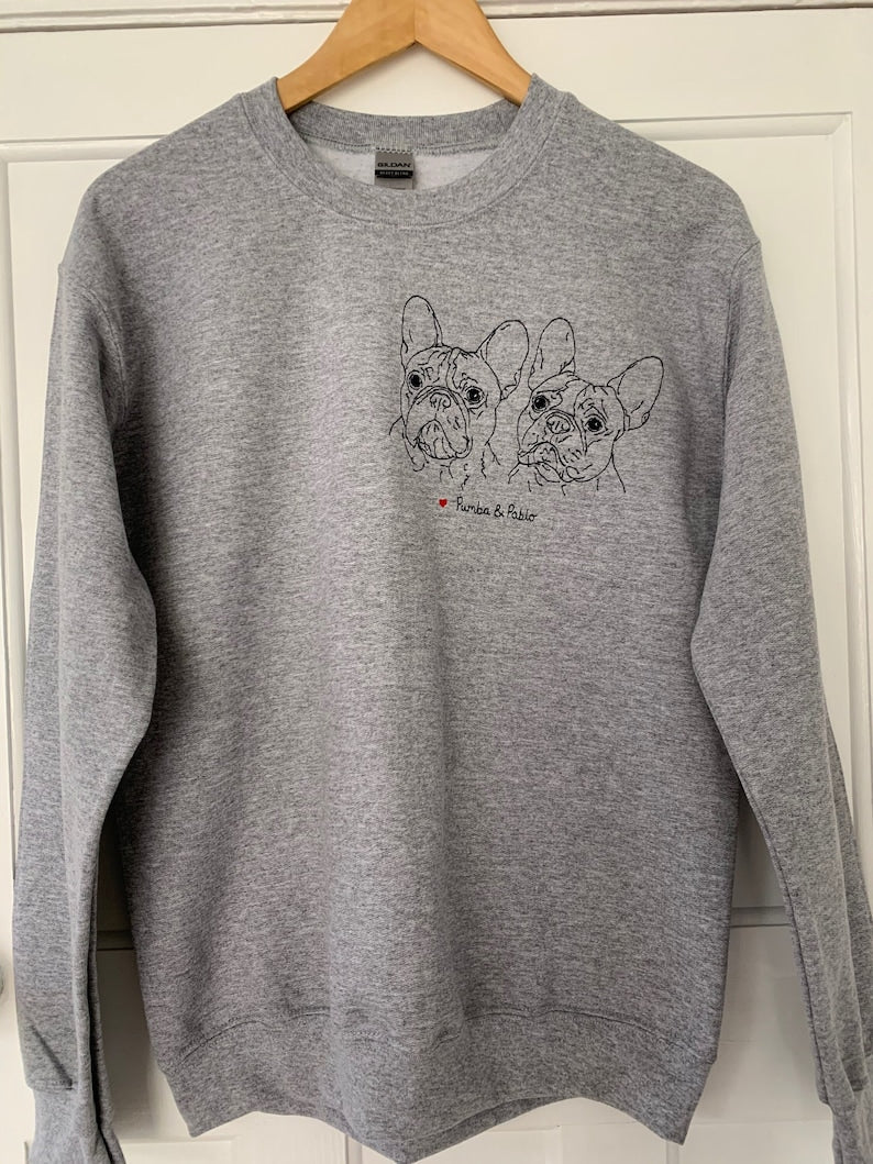 Pet portrait Custom | Embroidered Sweatshirt