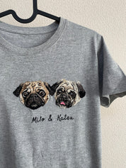 Hundebesitzer Geschenke bestickt T-shirt Mops Besitzer Geschenke