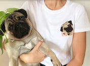 Hundebesitzer Geschenke bestickt T-shirt Mops Besitzer Geschenke