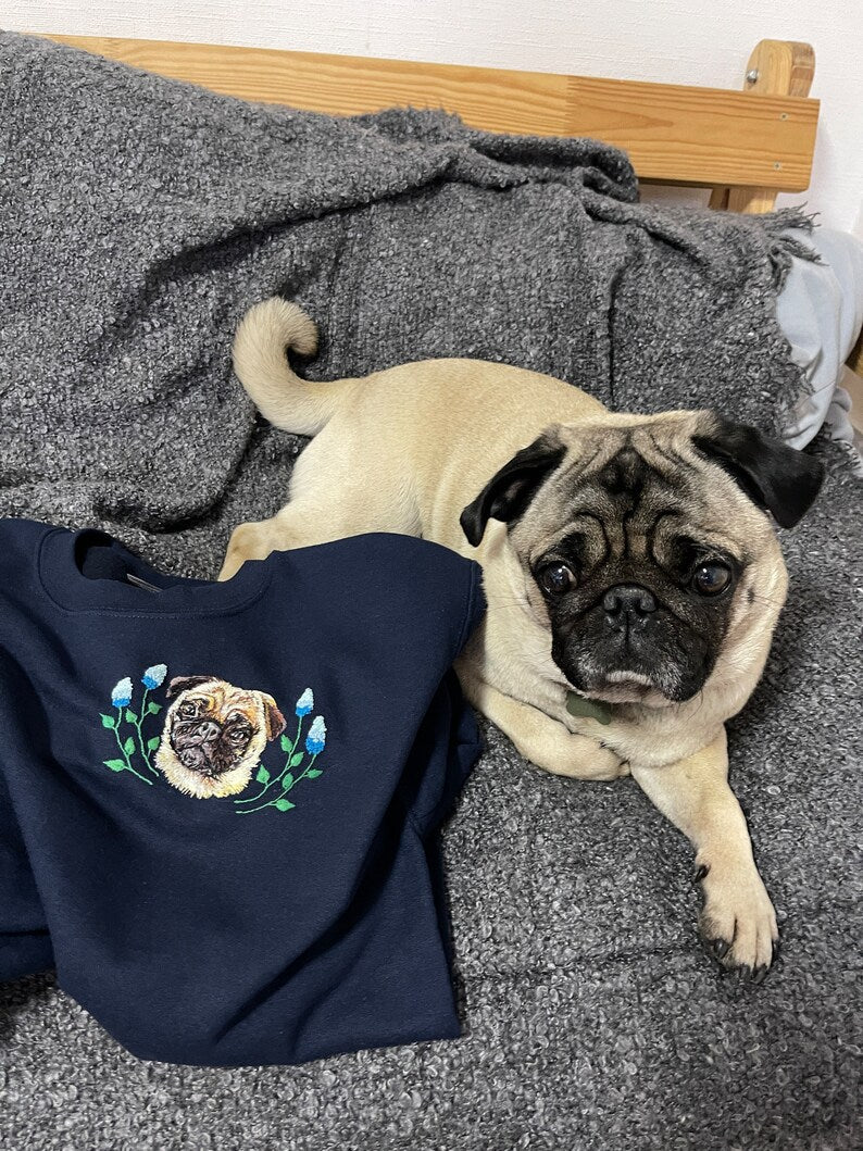 Hundebesitzer Geschenke bestickt T-shirt Mops Besitzer Geschenke