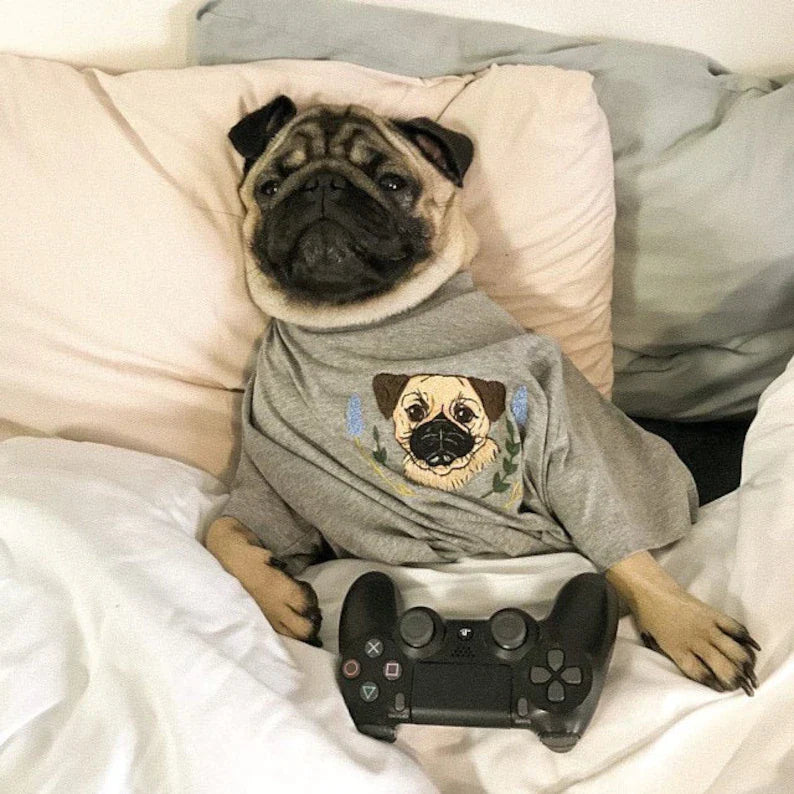 Hundebesitzer Geschenke bestickt T-shirt Mops Besitzer Geschenke