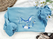 Embroidered Sweatshirt | Whale Embroidery Crewneck | Nature Lover Gift
