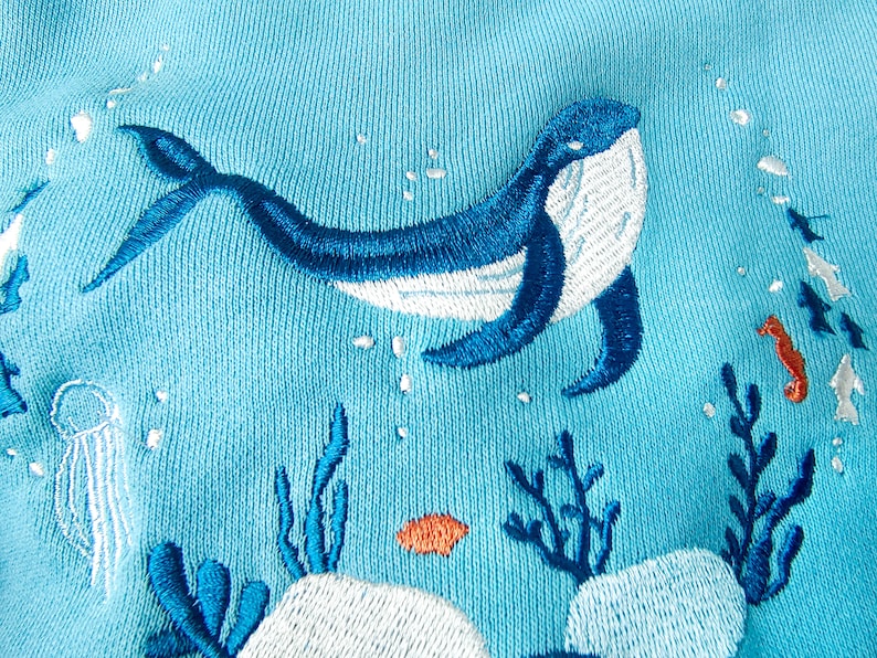 Embroidered Sweatshirt | Whale Embroidery Crewneck | Nature Lover Gift