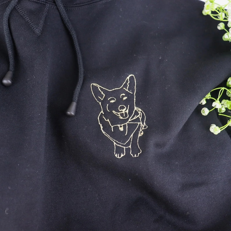 Personalized Pet Embroidered｜Hoodie Shirt｜Embroidery｜Pet Dog Cat Sweatshirts