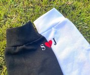Benutzerdefinierte bestickte passende Paar Hoodies Liebe Herz