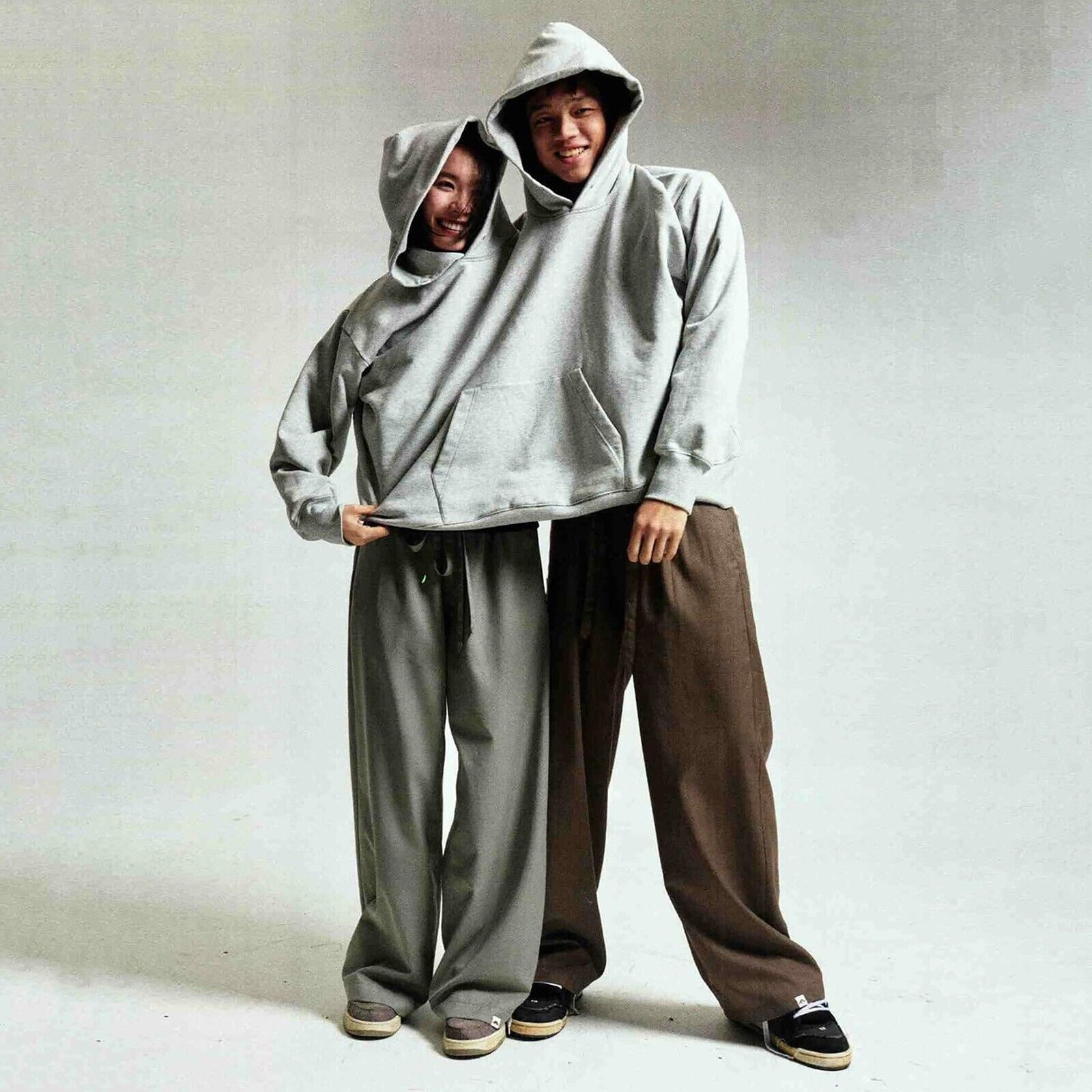 Hoodie Lustiges Paar Kapuzenpullover Namensstickerei Unisex Übergroß Casual