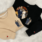 Portrait Embroidered Sweatshirt|Anniversary Gift|Roman Numeral